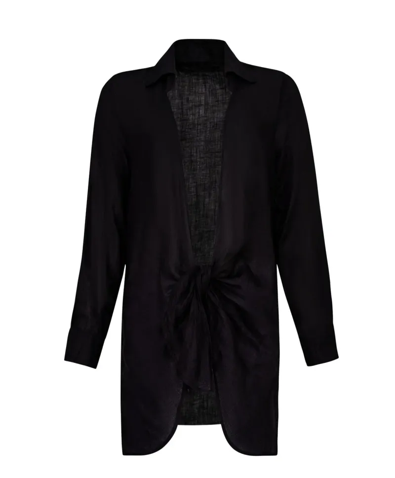 black_linen_millie_tie_co_1.webp PQ Swim Linen Millie Tie Cover Up* Cover-Ups | Dresses