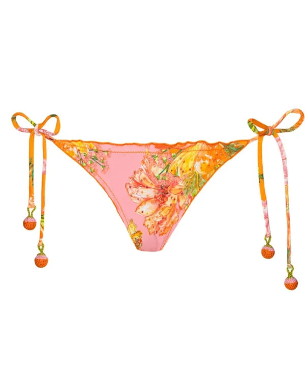 PQ Swim Clementine Embroidered Lettuce Edge Tie Side Bottom* Tie-Side | Bottoms