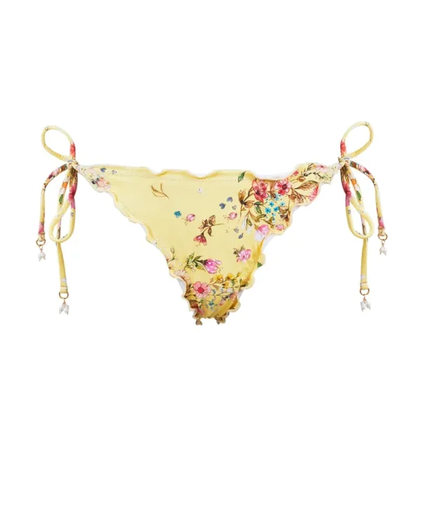 PQ Swim Embroidered Lettuce Edge Tie Bottoms (FINAL SALE)* Tie-Side | Bottoms