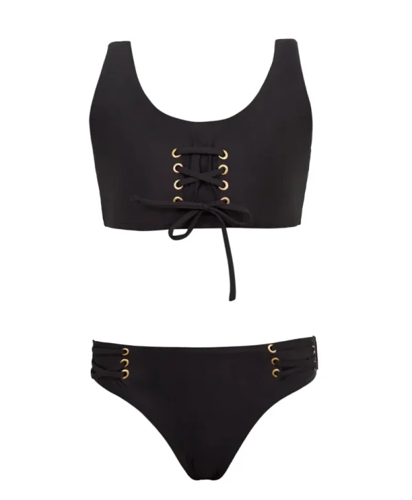 PQ Swim Kids Black Pier Lace Up Bikini (FINAL SALE)*Kids Kids
