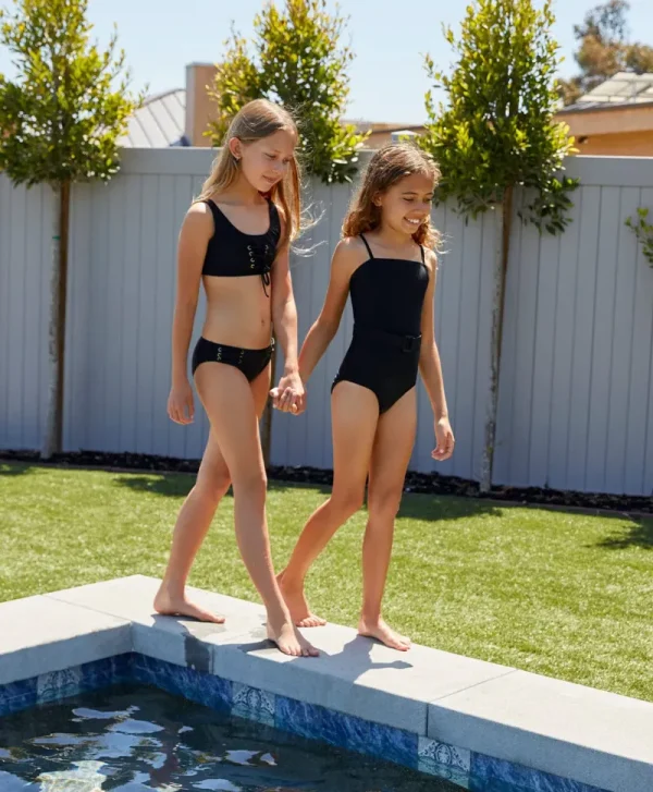 PQ Swim Kids Black Pier Lace Up Bikini (FINAL SALE)*Kids Kids