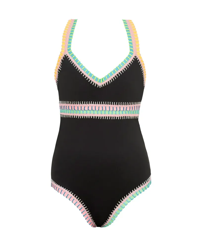 kids_black_pier_rainbow_e_0-1.webp PQ Swim Kids Black Pier Rainbow Embroidered One Piece*Kids Kids