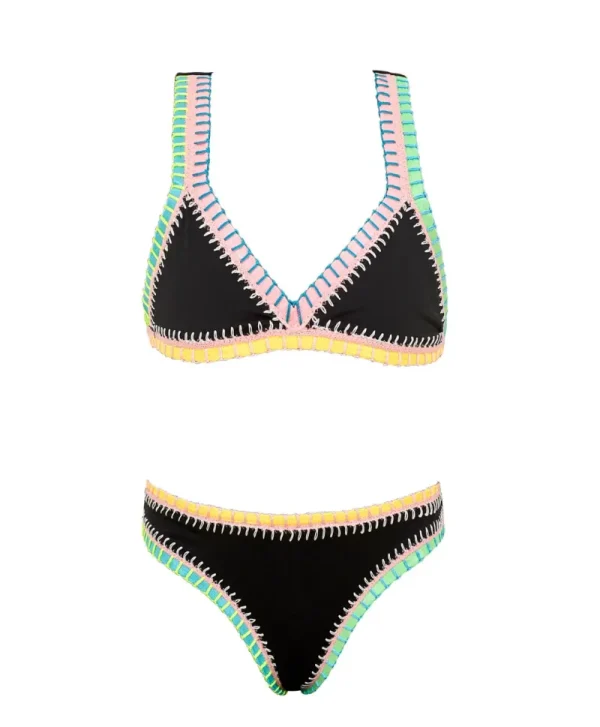 PQ Swim Kids Black Pier Rainbow Embroidered Bikini*Kids Kids