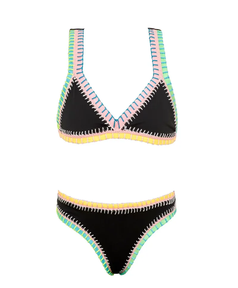 kids_black_pier_rainbow_e_0.webp PQ Swim Kids Black Pier Rainbow Embroidered Bikini*Kids Kids