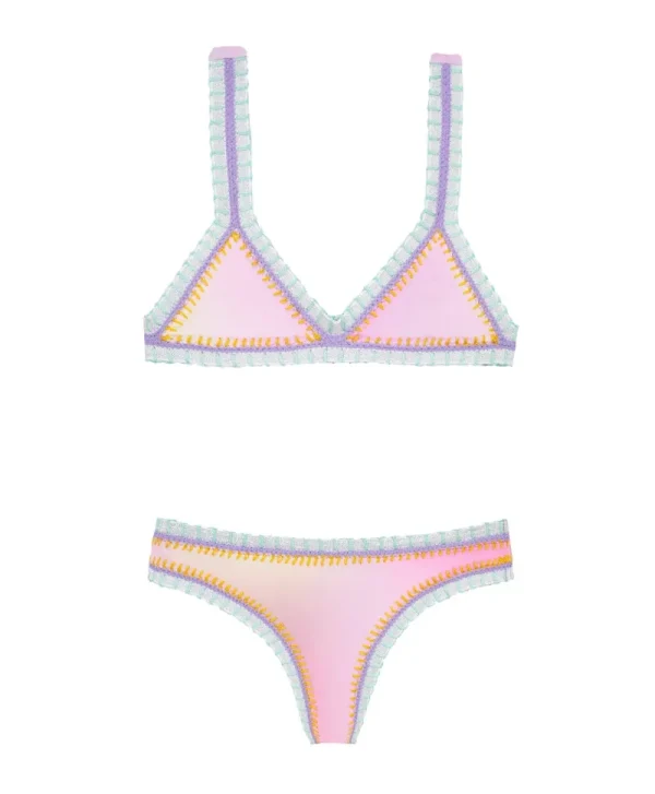 PQ Swim Kids Cotton Candy Tie Dye Rainbow Embroidered Bikini*Kids Kids