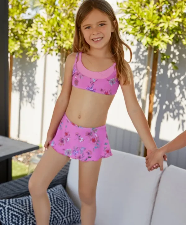 PQ Swim Kids Garden Pink Skirted Bikini (FINAL SALE)*Kids Kids