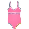 PQ Swim Kids Hot Pink Rainbow Embroidered One Piece*Kids Kids