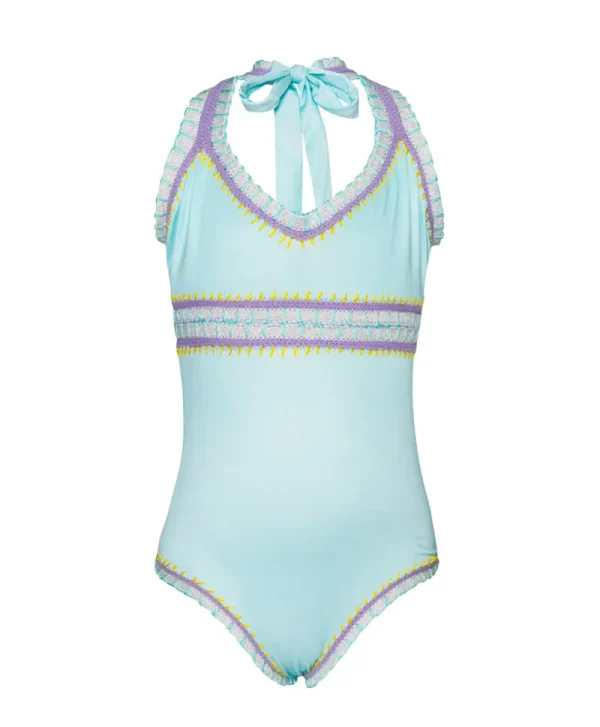 PQ Swim Kids Light Blue Rainbow Embroidered One Piece*Kids Kids