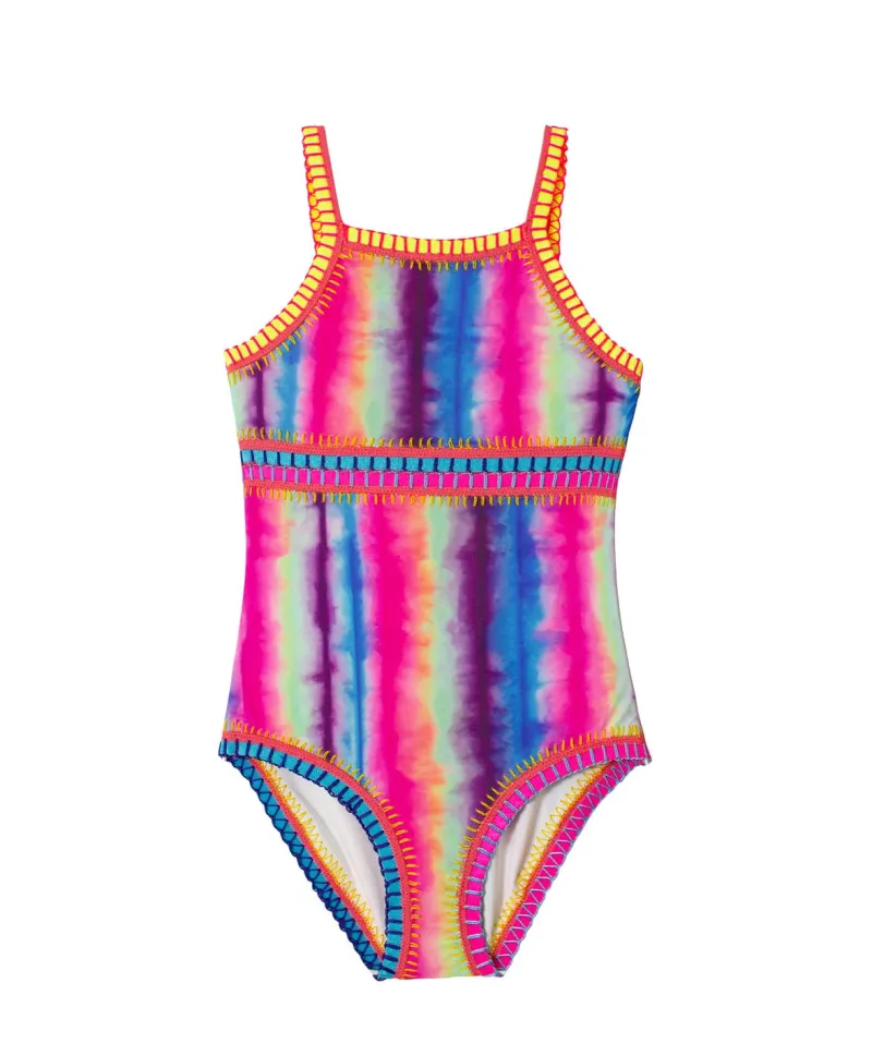 kids_tie_dye_rainbow_embr_0.webp PQ Swim Kids Tie Dye Rainbow Embroidered High Neck One Piece (FINAL SALE)*Kids Kids