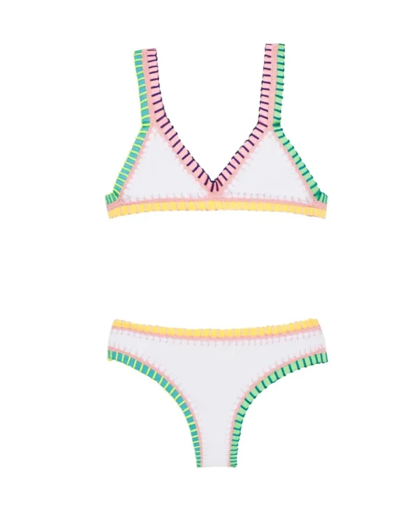 PQ Swim Kids Water Lily Rainbow Embroidered Bikini*Kids Kids
