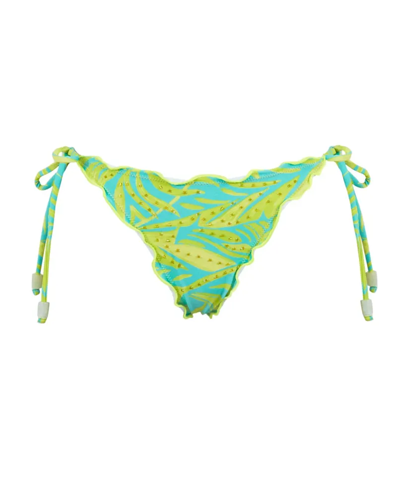 neon_palms_embroidered_le_3.webp PQ Swim Neon Palms Embroidered Lettuce Edge Tie Bottoms (FINAL SALE)* Tie-Side | Bottoms