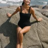 PQ Swim Platinum Gold Crochet-Trim One Piece* One Pieces