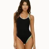 PQ Swim Platinum Black Pearl Crochet-Trim One Piece* One Pieces