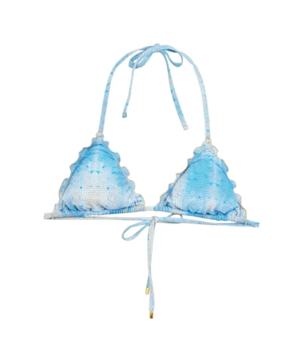 PQ Swim Sea Blue Serpent Lettuce Edge Tri Top (FINAL SALE)* Triangle | Tops