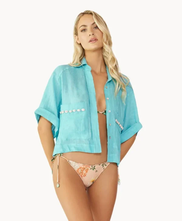PQ Swim Linen Top (FINAL SALE)* Cover-Ups