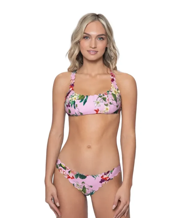 PQ Swim Summer Hibiscus Reversible Seamless Wave Halter (FINAL SALE)* Dd Cups | Halter