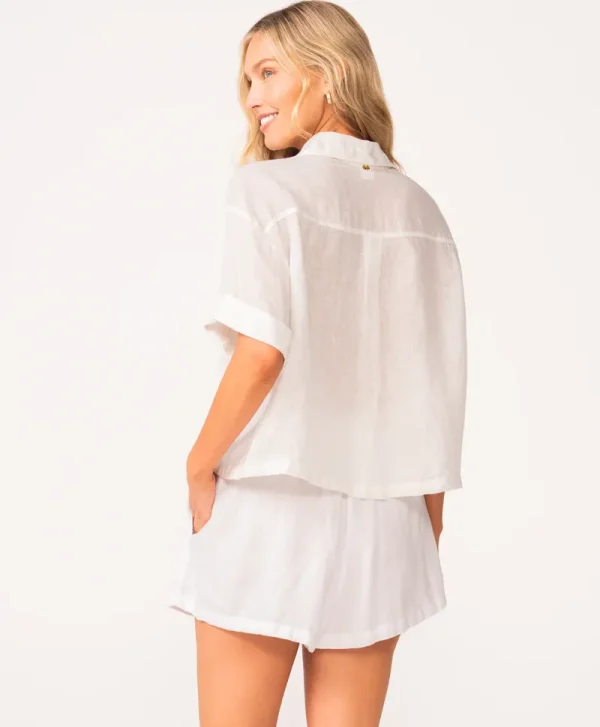 PQ Swim Water Lily Amira Linen Short* Cover-Ups