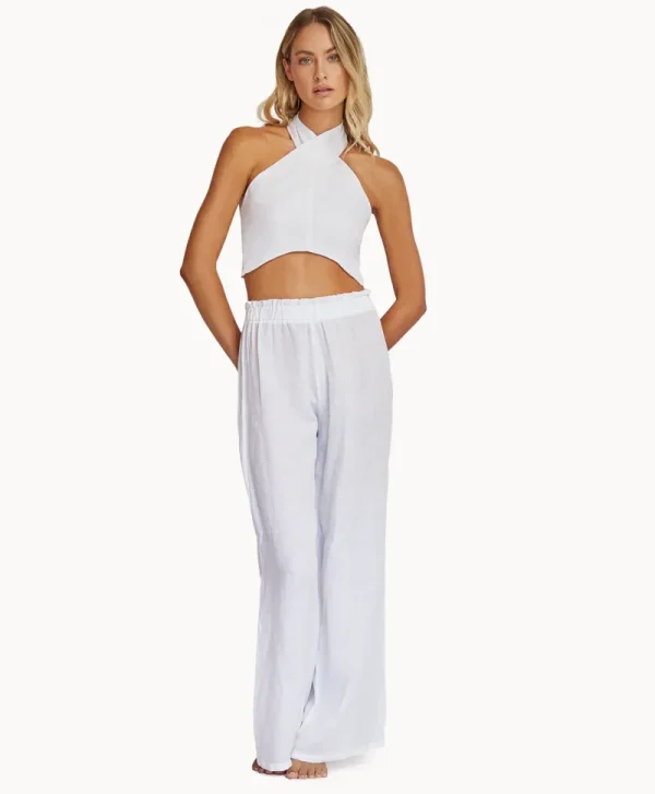 PQ Swim Water Lily Linen Pant* Cover-Ups