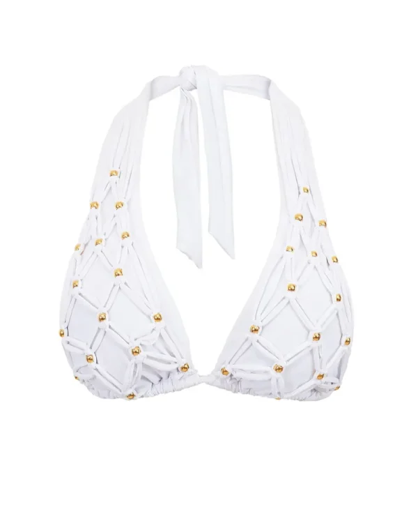 PQ Swim White Sands Beaded Brynn Halter* Dd Cups | Halter