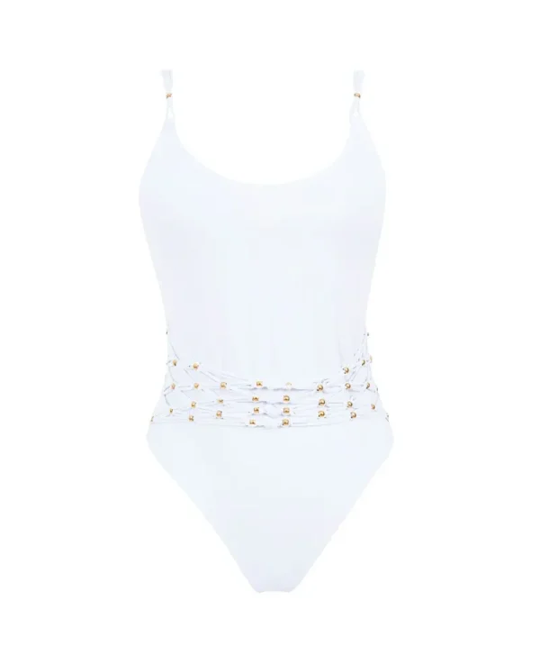 PQ Swim White Sands Beaded Brynn One Piece* One Pieces